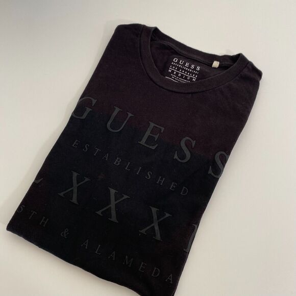 Guess 15th & Alameda Los Angeles Black T Shirt Short Sleeve Crew Neck‎ Size M - Picture 4 of 8